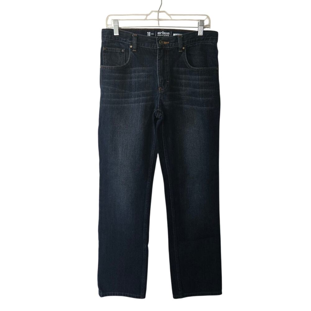 Urban Pipeline Slim Straight Leg Jeans Size 18 Waist 32" Embroidered Pockets